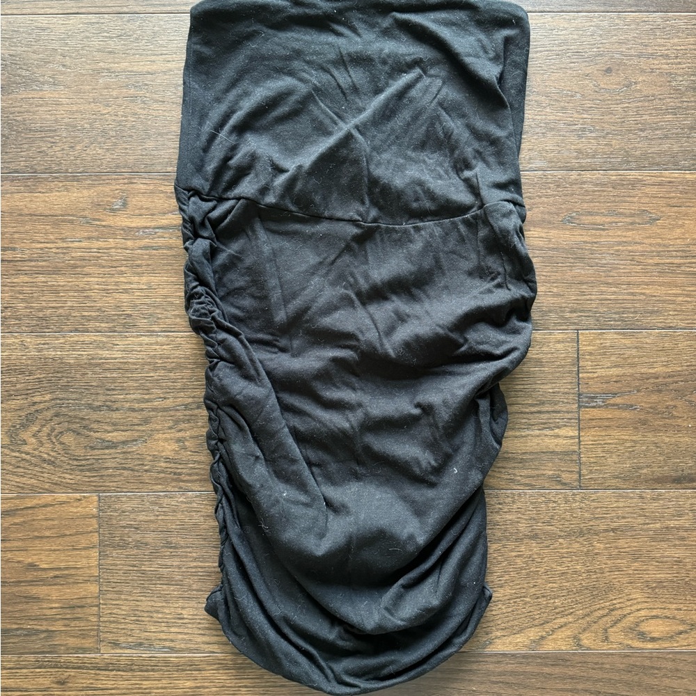 Maternity ruched midi skirt